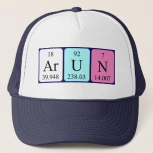 Casquette de nom de table périodique d'Arun