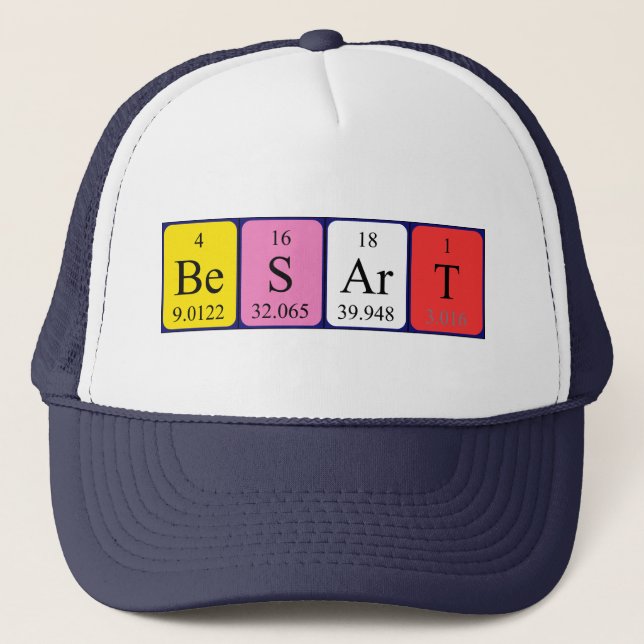 Casquette de nom de table périodique de Besart (Devant)