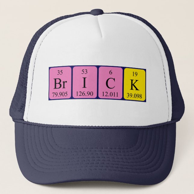 Casquette de nom de table périodique de briques (Devant)