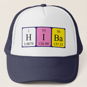Casquette de nom de table périodique de Hiba