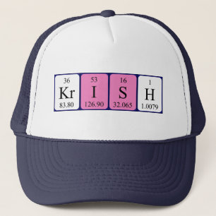 Casquette de nom de table périodique de Krish
