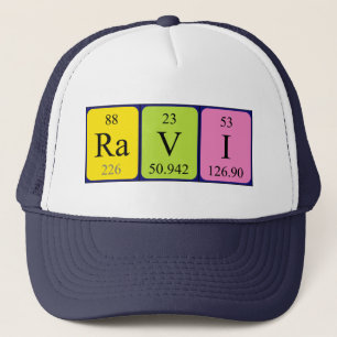 Casquette de nom de table périodique de Ravi