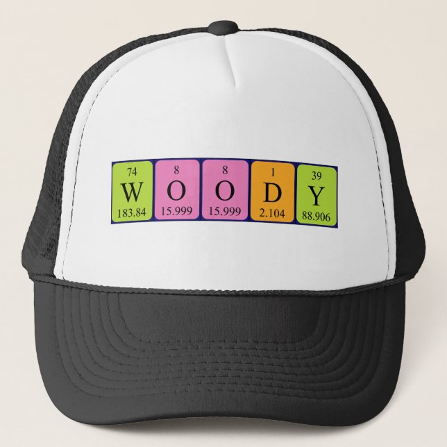 Casquette de nom de table périodique de Woody (Devant)