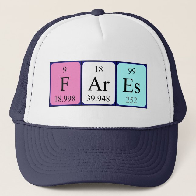 Casquette de nom de table périodique des tarifs (Devant)