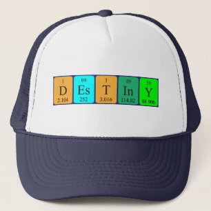 Casquette de nom de table périodique Destiny