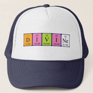 Casquette de nom de table périodique divin