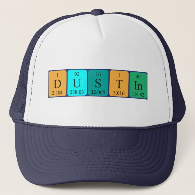 Casquette de nom de table périodique Dustin (Devant)