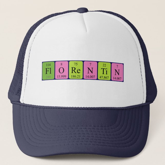 Casquette de nom de table périodique Florentin (Devant)