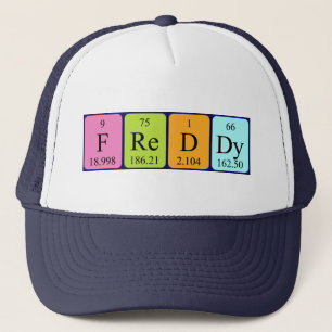 Casquette de nom de table périodique Freddy