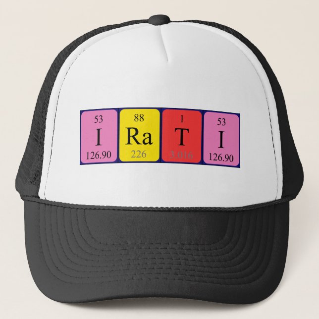 Casquette de nom de table périodique Irati (Devant)