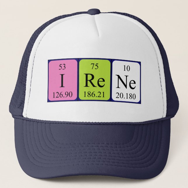 Casquette de nom de table périodique Irène (Devant)