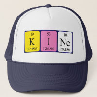 Casquette de nom de table périodique Kine