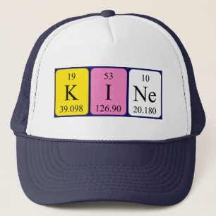 Casquette de nom de table périodique Kine
