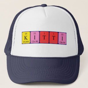 Casquette de nom de table périodique Kitti
