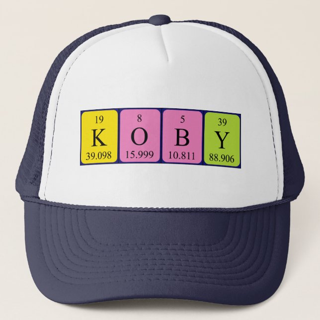 Casquette de nom de table périodique Koby (Devant)