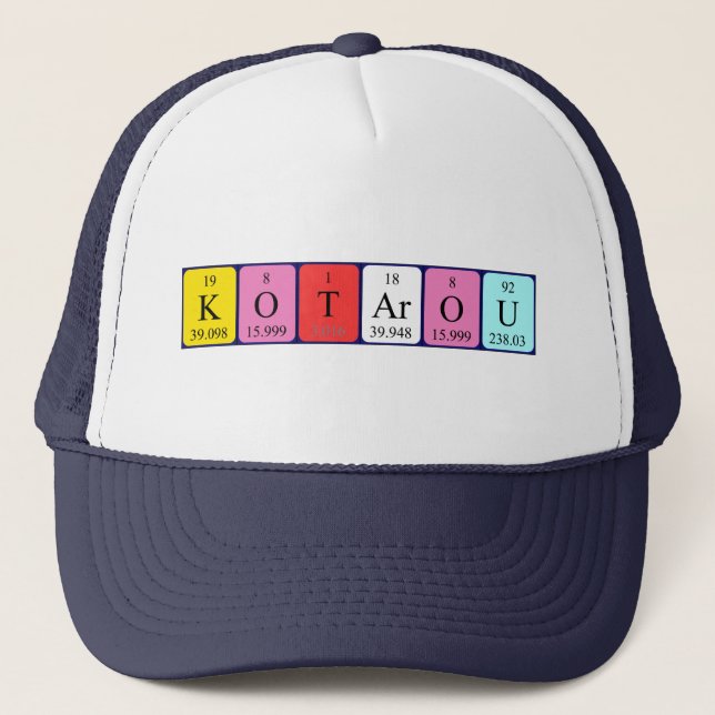 Casquette de nom de table périodique Kotarou (Devant)
