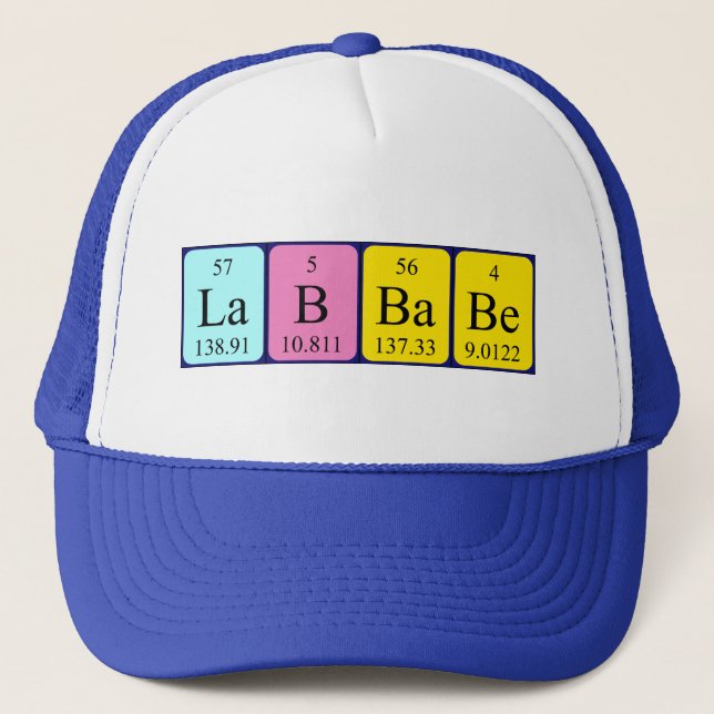 Casquette de nom de table périodique Lab Babe (Devant)