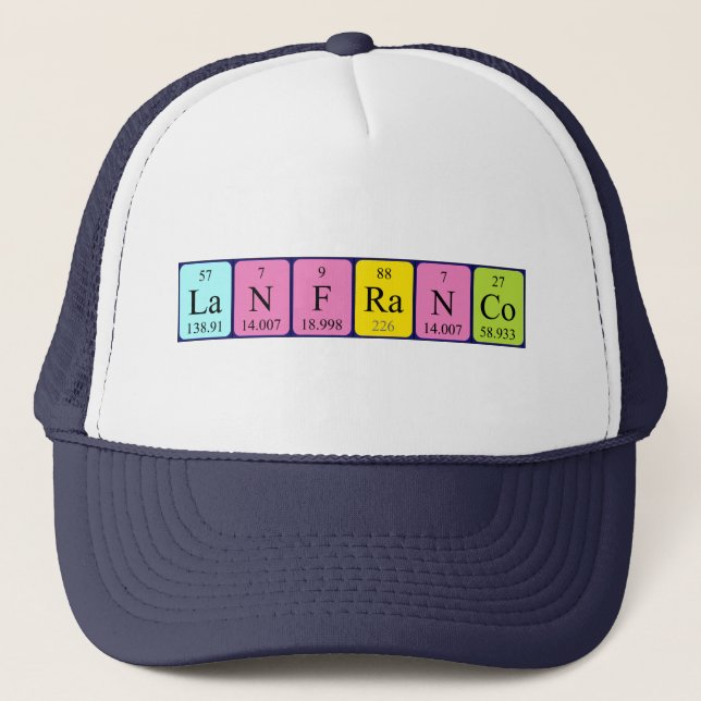 Casquette de nom de table périodique Lanfranco (Devant)