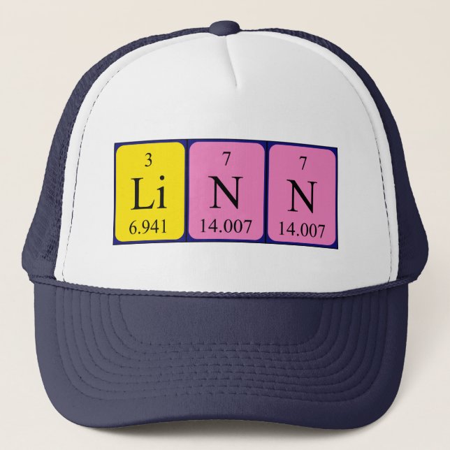 Casquette de nom de table périodique linéaire (Devant)