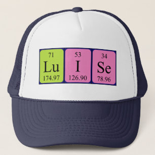 Casquette de nom de table périodique Luise