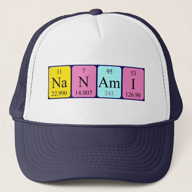Casquette de nom de table périodique Nanami (Devant)