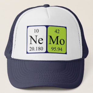 Casquette de nom de table périodique Nemo
