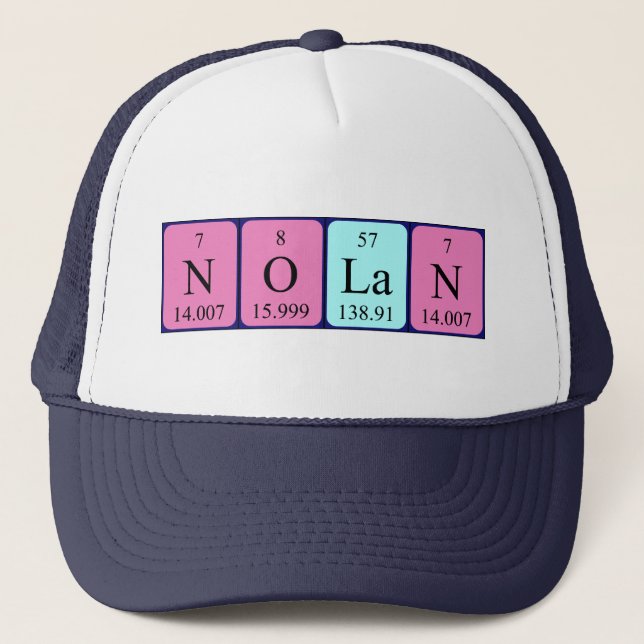 Casquette de nom de table périodique Nolan (Devant)