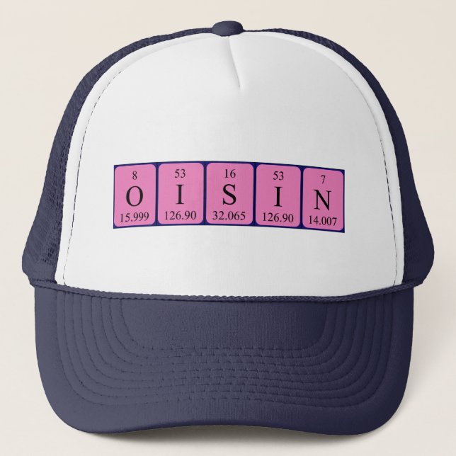 Casquette de nom de table périodique Oisin (Devant)