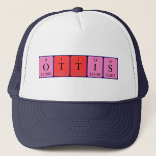 Casquette de nom de table périodique Ottis
