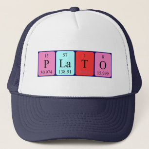 Casquette de nom de table périodique Plato