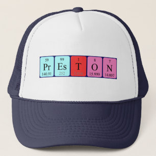 Casquette de nom de table périodique Preston