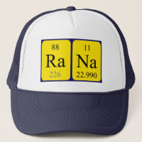 Casquette de nom de table périodique Rana