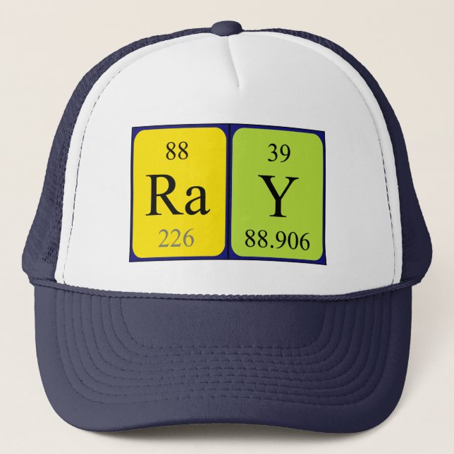 Casquette de nom de table périodique Ray (Devant)