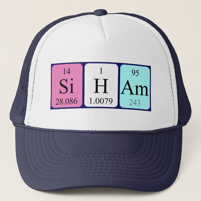 Casquette de nom de table périodique Siham (Devant)