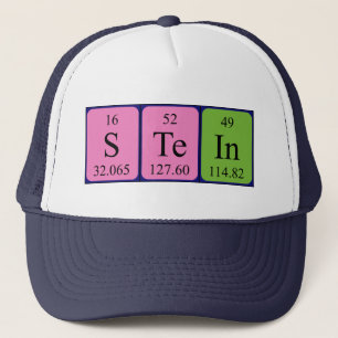 Casquette de nom de table périodique Stein