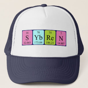 Casquette de nom de table périodique Sybren