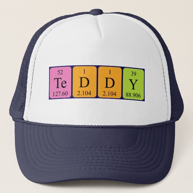 Casquette de nom de table périodique Teddy (Devant)