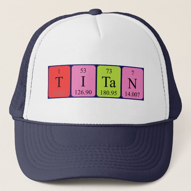 Casquette de nom de table périodique Titan (Devant)