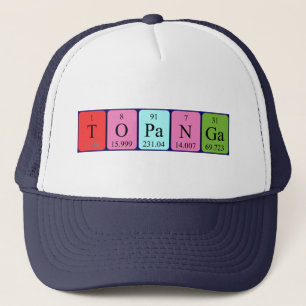 Casquette de nom de table périodique Topanga