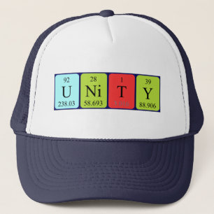 Casquette de nom de table périodique Unité