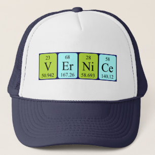 Casquette de nom de table périodique Vernice