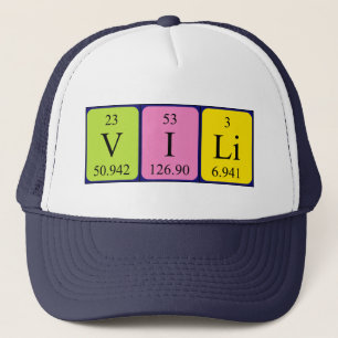Casquette de nom de table périodique Vili