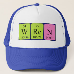 Casquette de nom de table périodique Wren