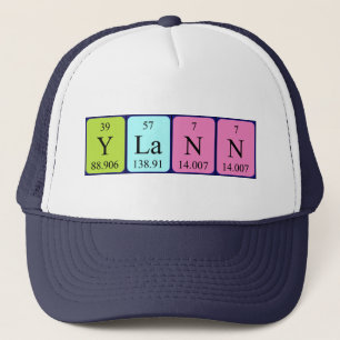 Casquette de nom de table périodique Ylann