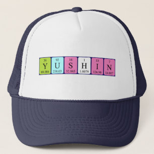 Casquette de nom de table périodique Yushin