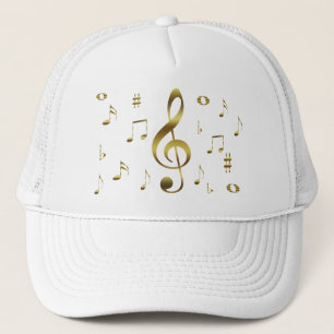 Casquette de notes musicales d'or