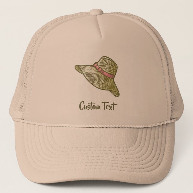 Casquette de paille à main Jaune (Devant)