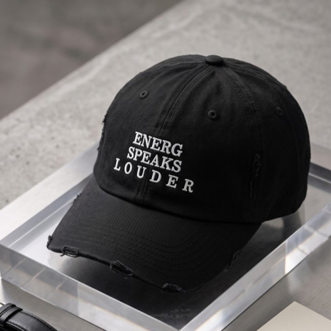 Casquette de papa noire brodée de typographie qui  (Créateur téléchargé)