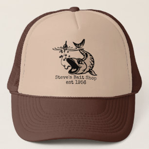 Casquette de pêche à la boutique d'appâts