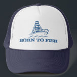 Casquette de pêche | Né à pêcher avec conception d<br><div class="desc">Casquette de pêche | Né à la pêche avec conception de bateau. Idée cadeau amusante pour les amateurs de yachting,  de navigation et de pêche. Idéal aussi pour les retraités.</div>